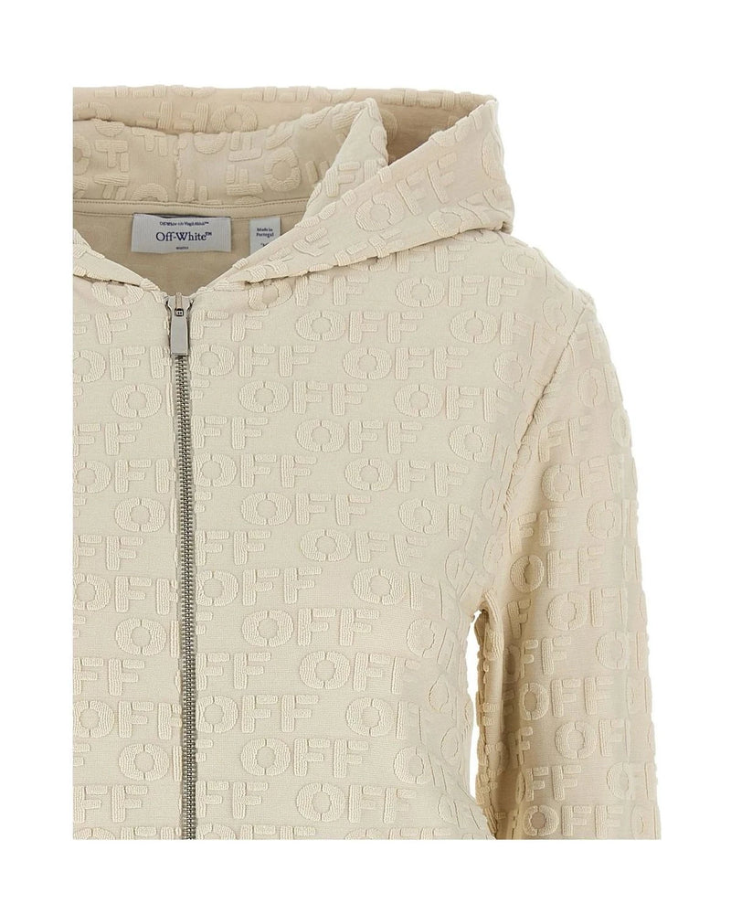 Off-White Hoodie in beige, Cotton — view 3