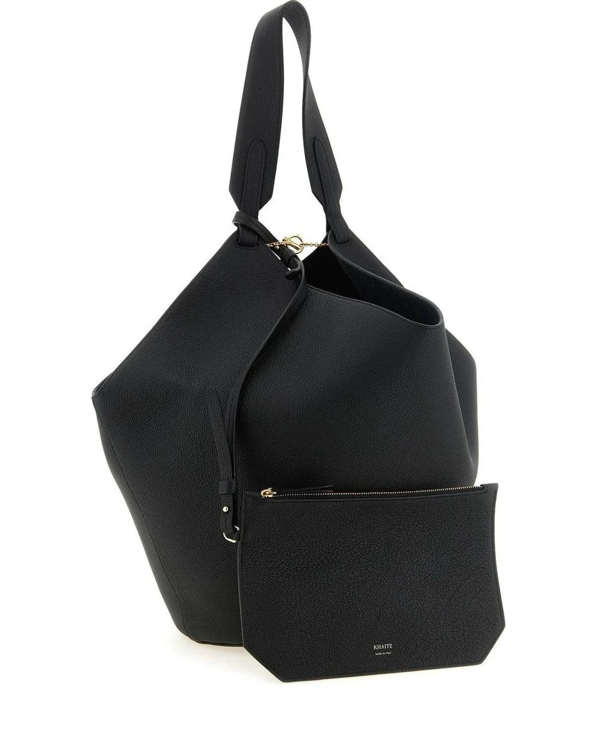 Khaite Bucket Bag in black, Calfskin Leather — view 3