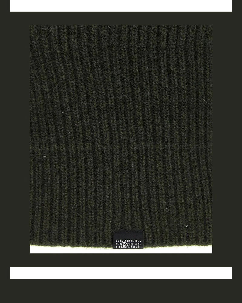 MM6 Maison Margiela Winter Hat in green, Wool — view 3