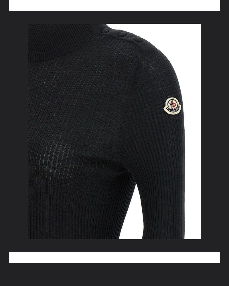 Moncler Sweater in black, Virgin Wool — view 4