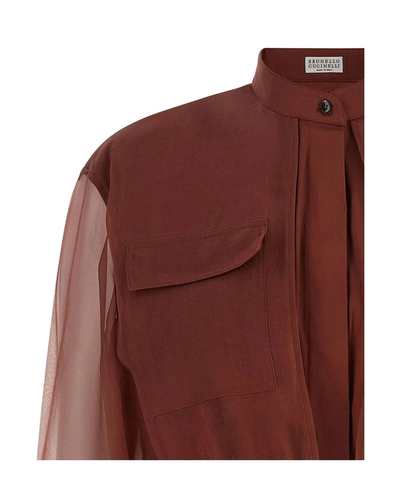 Brunello Cucinelli Blouse in brown, Cotton — view 3