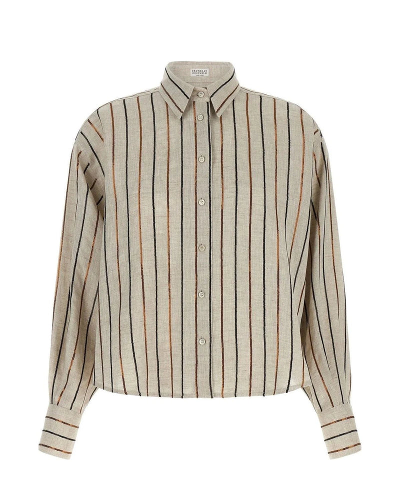 Brunello Cucinelli Dress Shirt in beige, Linen