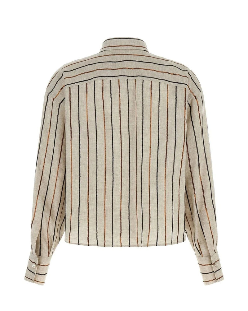 Brunello Cucinelli Dress Shirt in beige, Linen — view 2