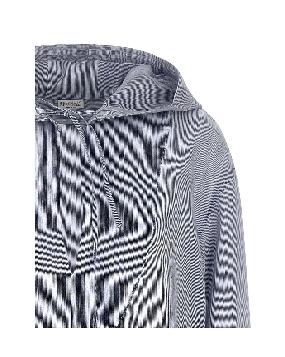 Brunello Cucinelli Blouse in blue, Linen — view 3