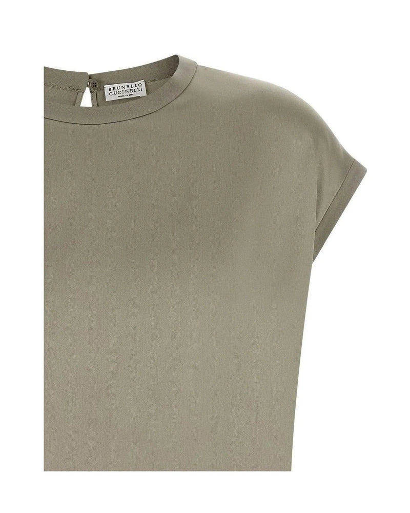 Brunello Cucinelli Blouse in beige, Silk — view 3