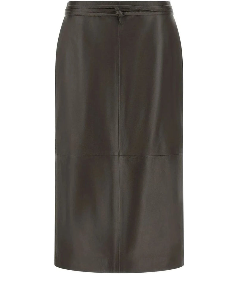 Alberta Ferretti Skirt in brown, Lamb Leather
