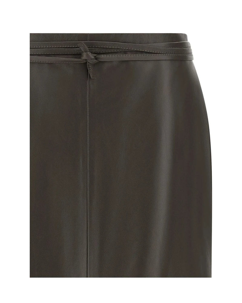 Alberta Ferretti Skirt in brown, Lamb Leather — view 3