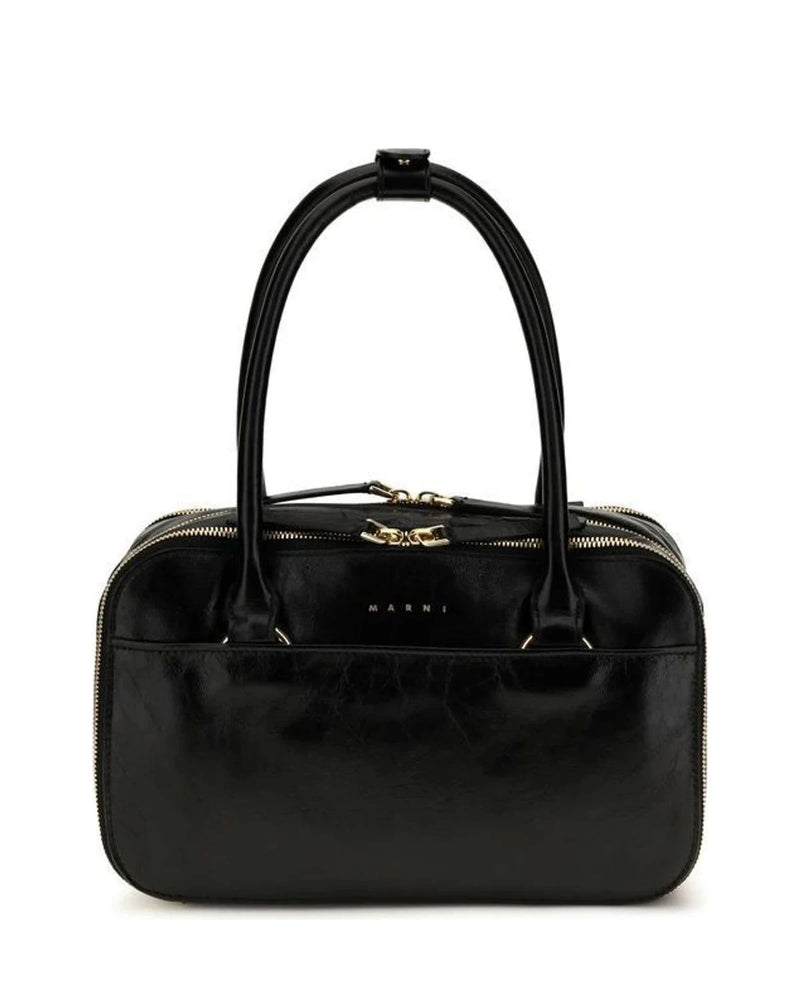 Marni Satchel Bag in black, Calf Leather