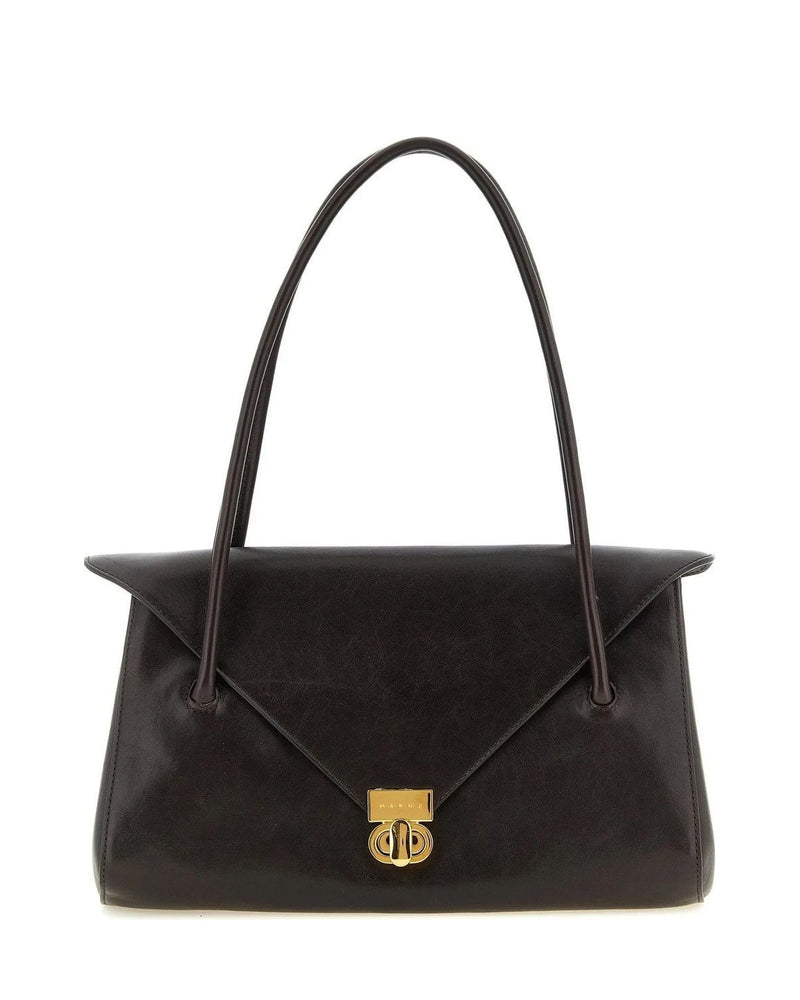 Marni Shoulder Bag in brown, Calfskin Leather