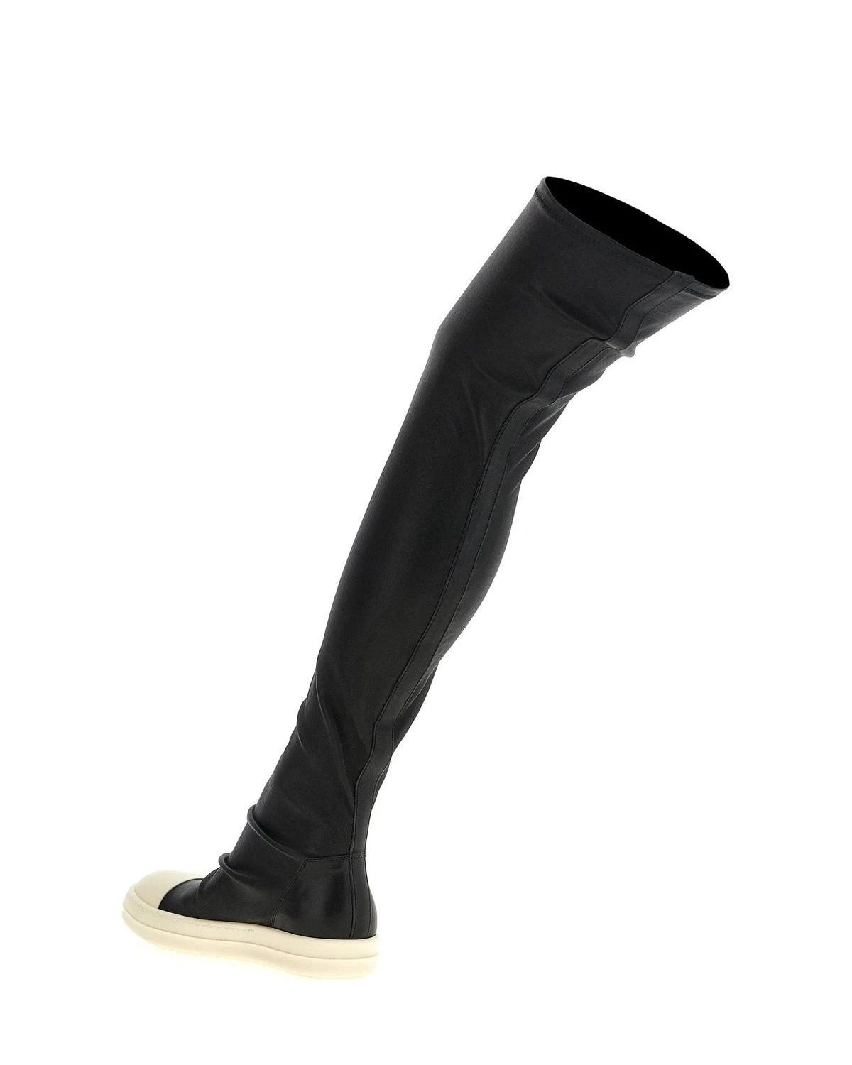 Rick Owens Knee High Boots in black, Leather — view 3