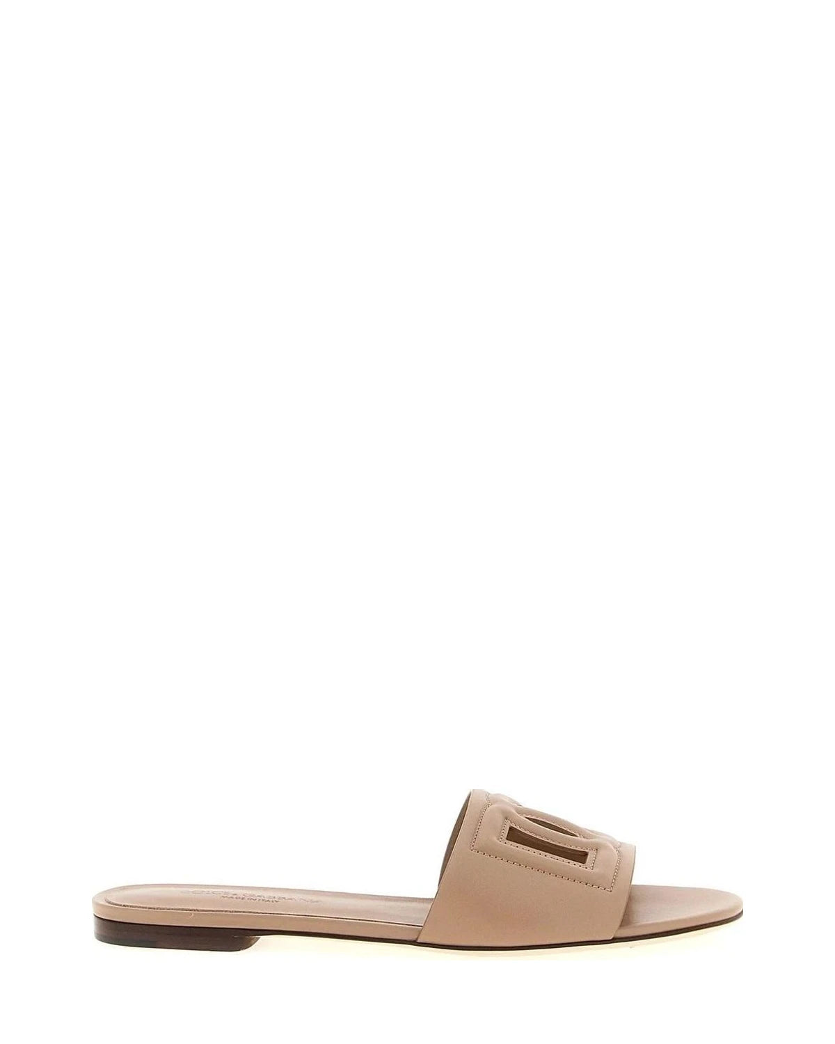 Dolce & Gabbana Slides in beige, Calfskin Leather