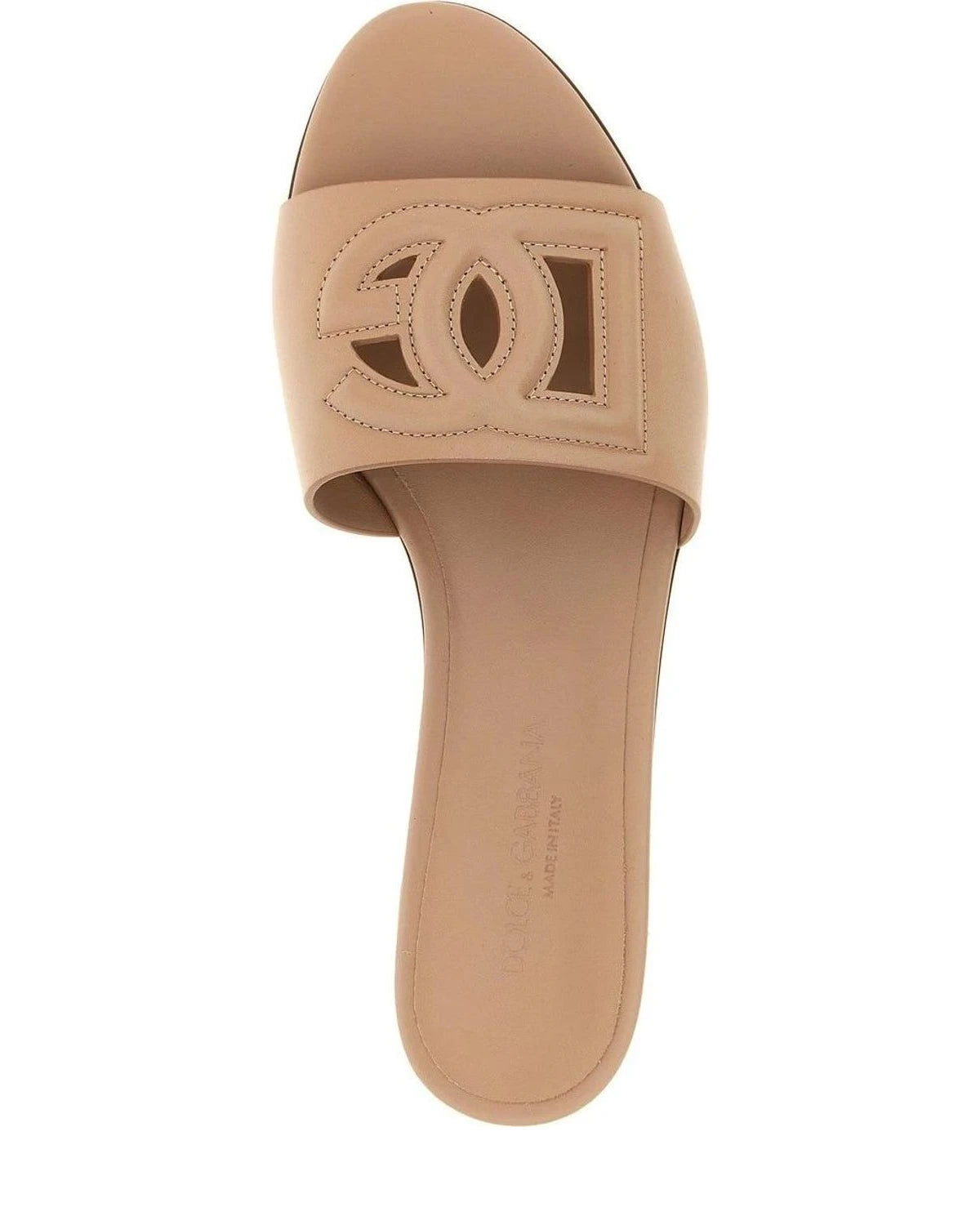 Dolce & Gabbana Slides in beige, Calfskin Leather — view 4