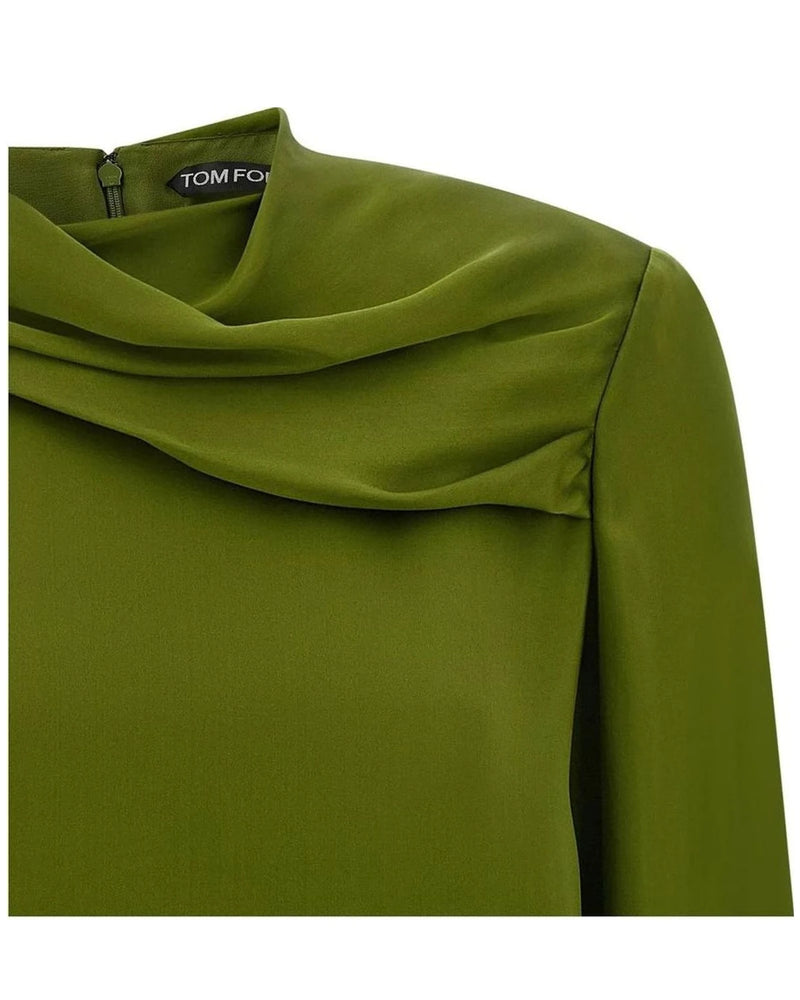 Tom Ford Blouse in green, Silk — view 3