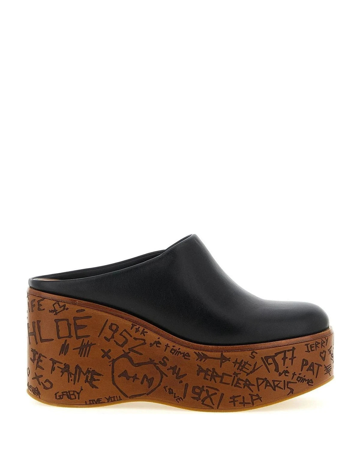 Chloé Wedges in black, Calfskin Leather