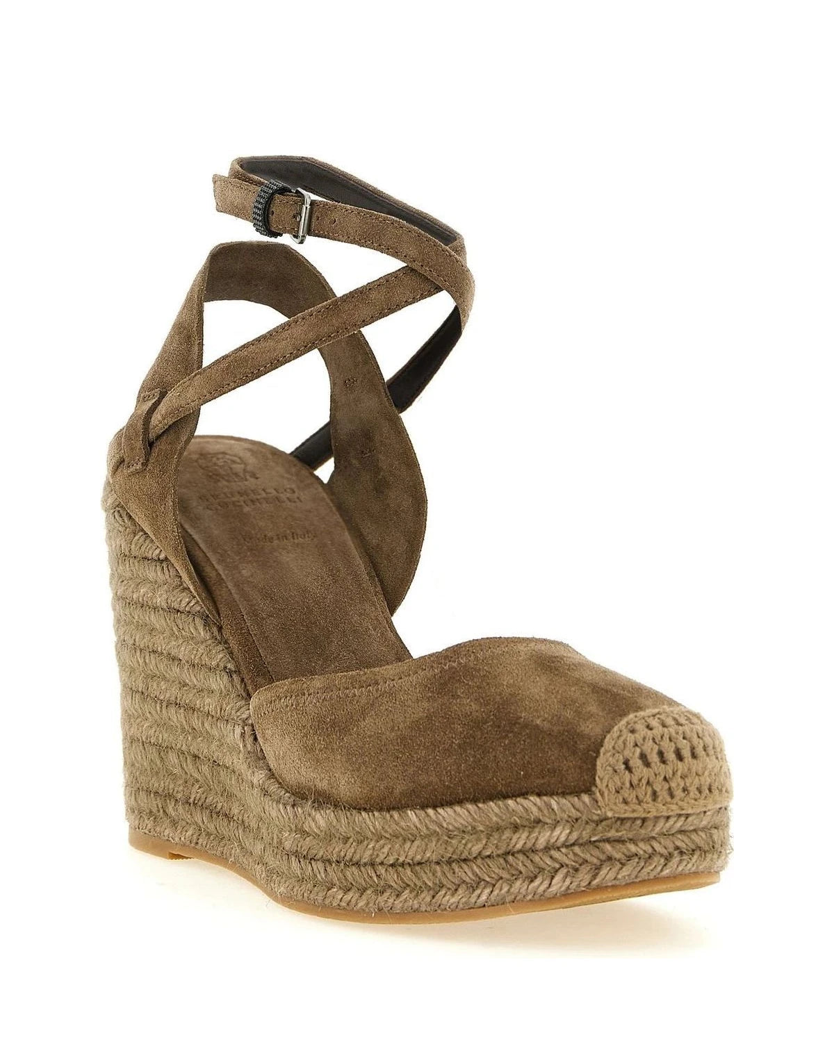 Brunello Cucinelli Wedges in brown, Calfskin Leather — view 2