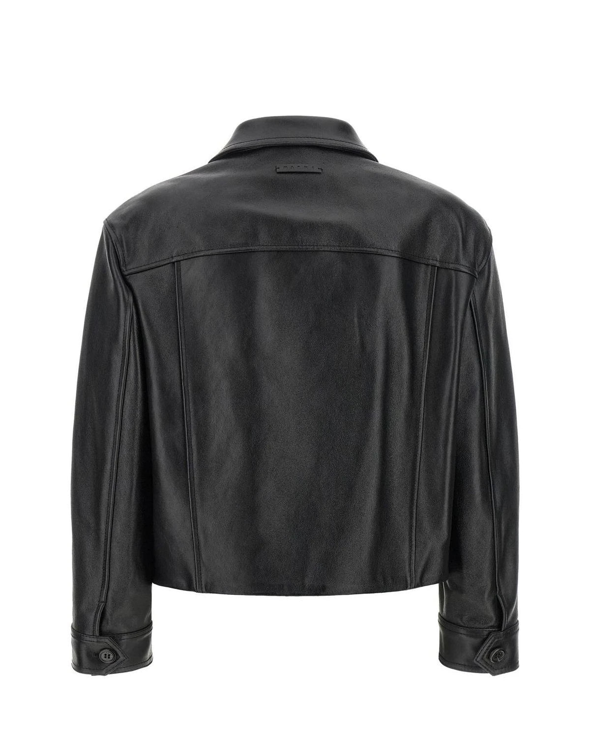 Marni Trucker Jacket in black, Calfskin Leather — view 2