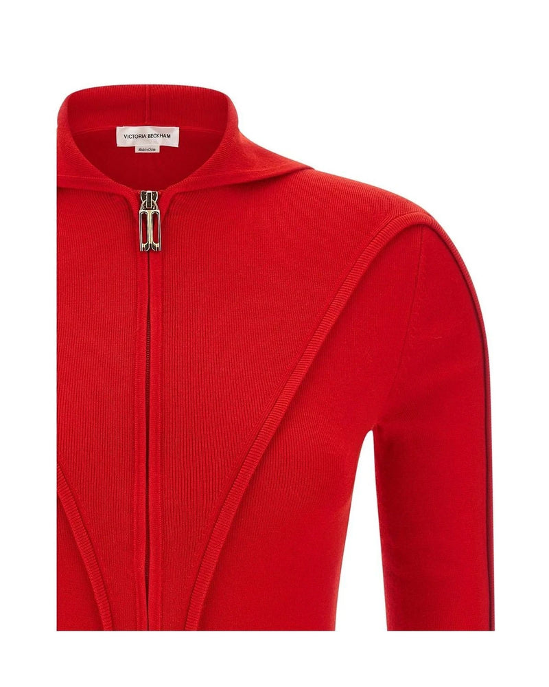 Victoria Beckham Cardigan in red, Wool — view 3