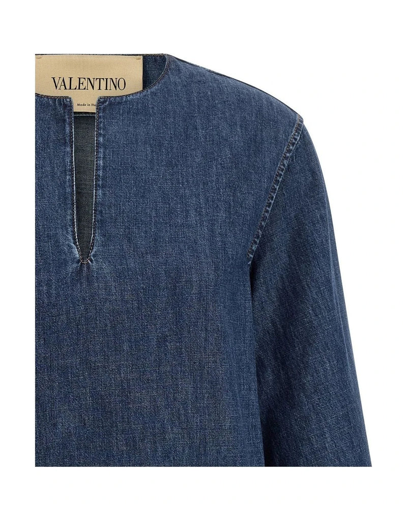 Valentino Garavani Dresse in blue, Cotton — view 3