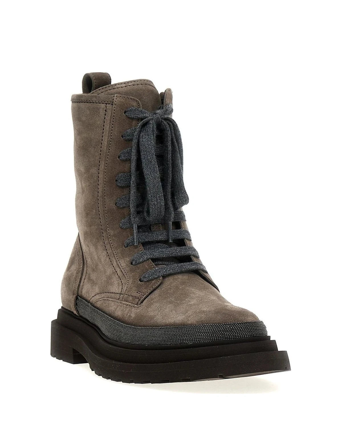 Brunello Cucinelli Ankle Boots in gray, Leather — view 2