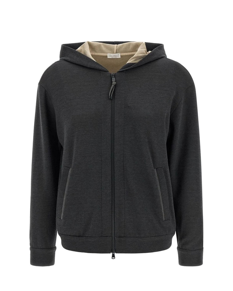 Brunello Cucinelli Hoodie in gray, Cotton