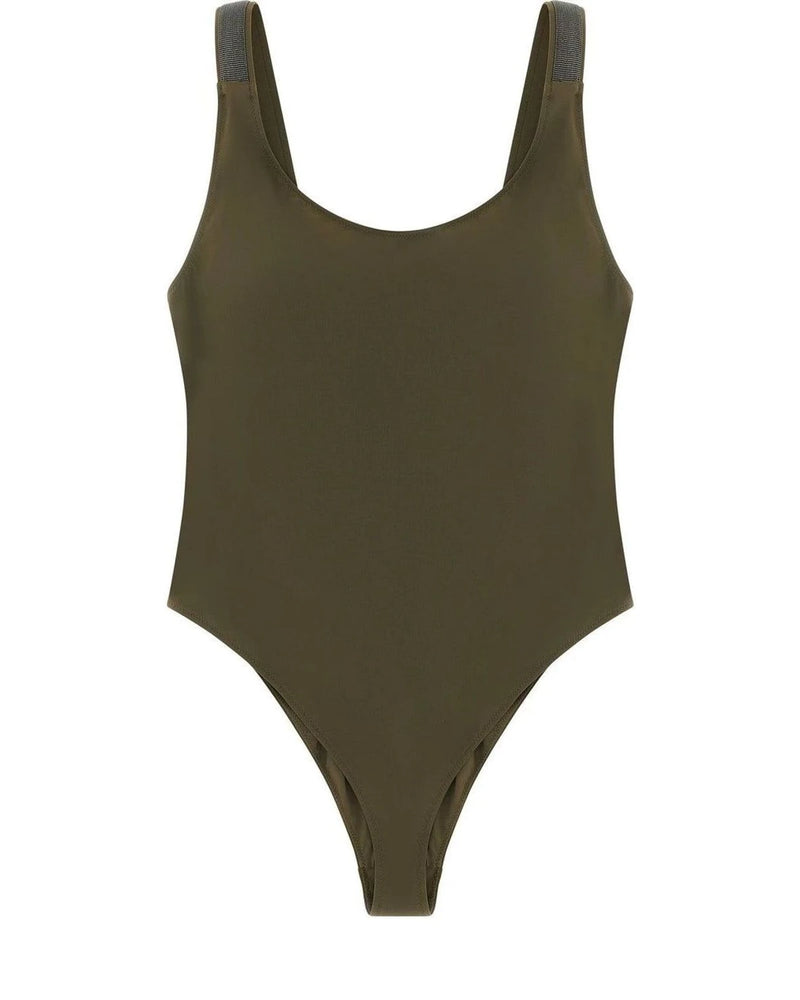 Brunello Cucinelli One-Piece Swimsuit in green, Polyamide