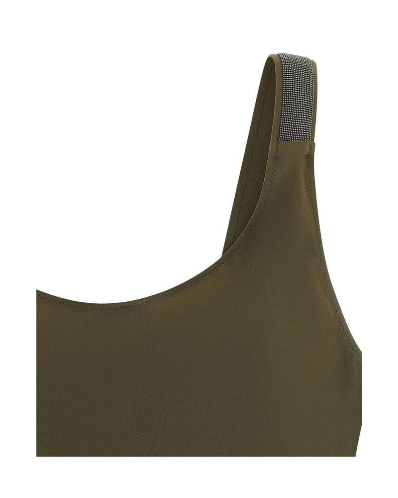 Brunello Cucinelli One-Piece Swimsuit in green, Polyamide — view 3