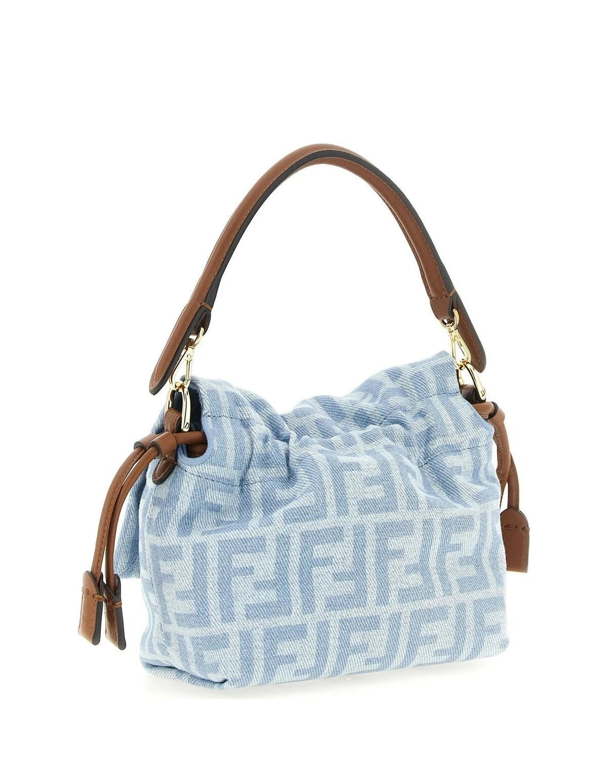 Fendi Baguette Handbag in blue, Cotton — view 2