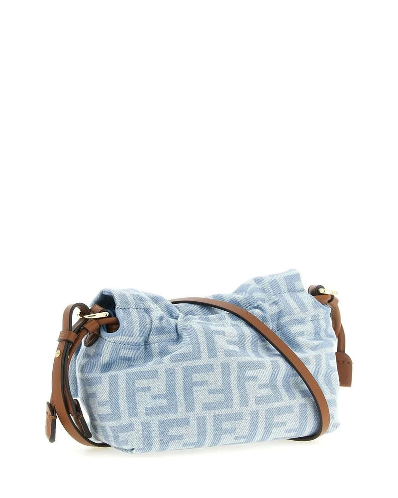 Fendi Baguette Handbag in blue, Cotton — view 3