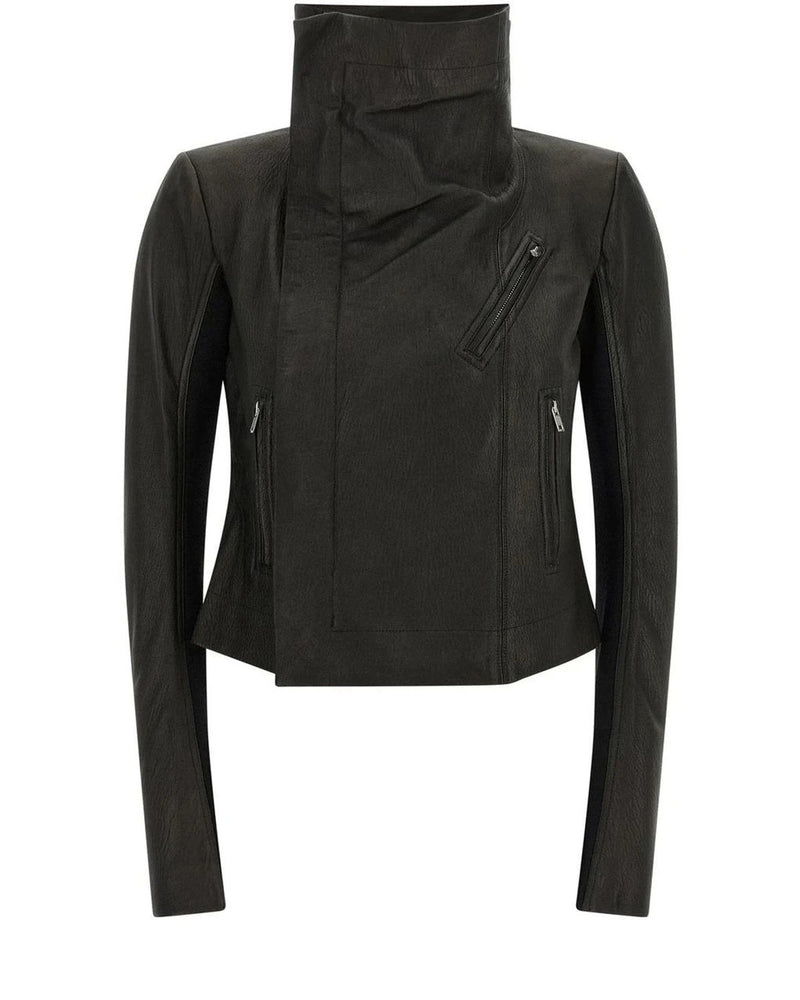 Rick Owens Trucker Jacket in black, Lamb Leather