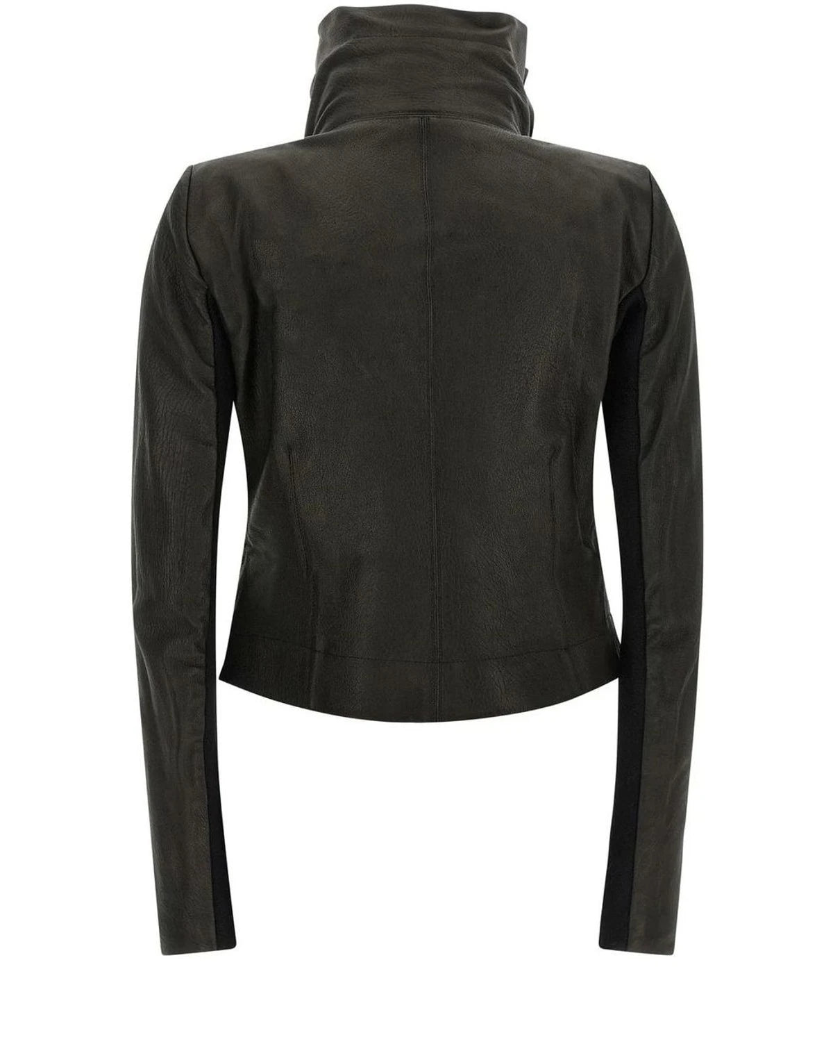 Rick Owens Trucker Jacket in black, Lamb Leather — view 2