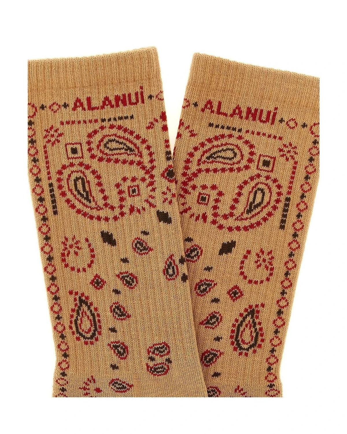 Alanui Crew Sock in beige, Cotton — view 3
