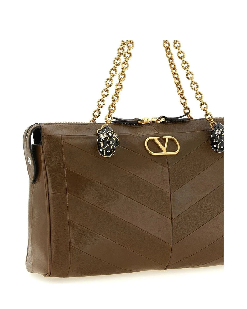 Valentino Garavani Shoulder Bag in brown, Lamb Leather — view 3