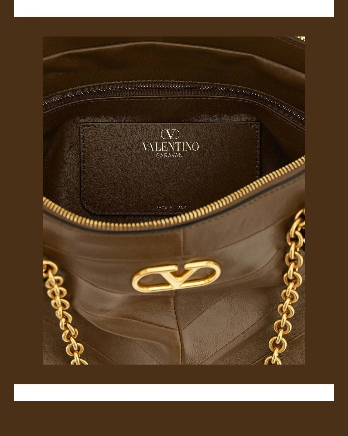 Valentino Garavani Shoulder Bag in brown, Lamb Leather — view 4