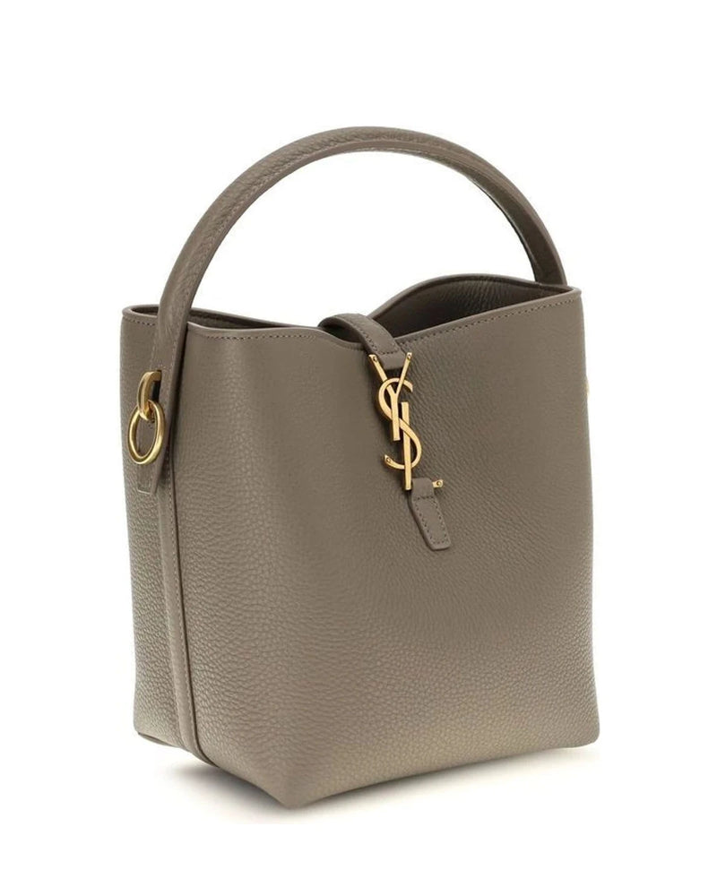 Saint Laurent Bucket Bag in beige, Calf Leather — view 2