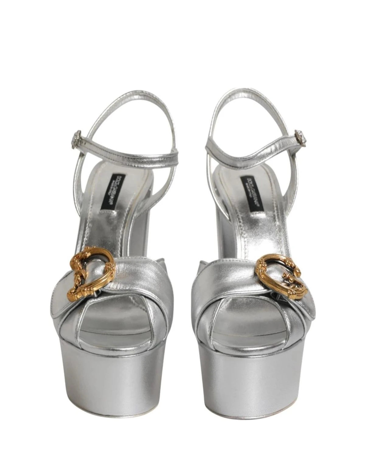 Dolce & Gabbana Sandals in silver, Leather — view 3