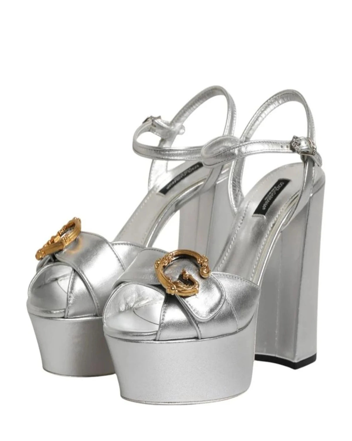 Dolce & Gabbana Sandals in silver, Leather — view 6