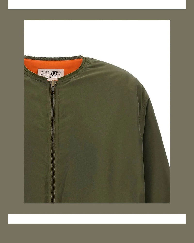 MM6 Maison Margiela Bomber Jacket in green, Polyamide — view 3
