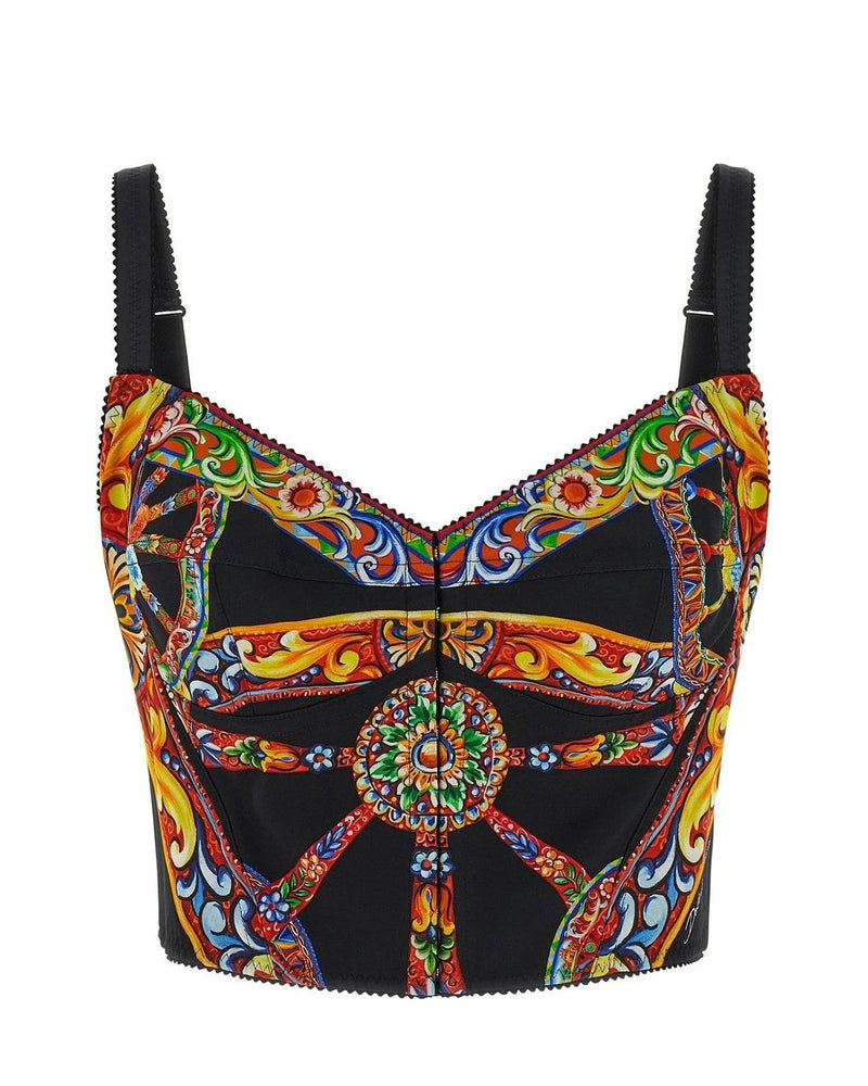 Dolce & Gabbana Corset Top in multicolor, Silk