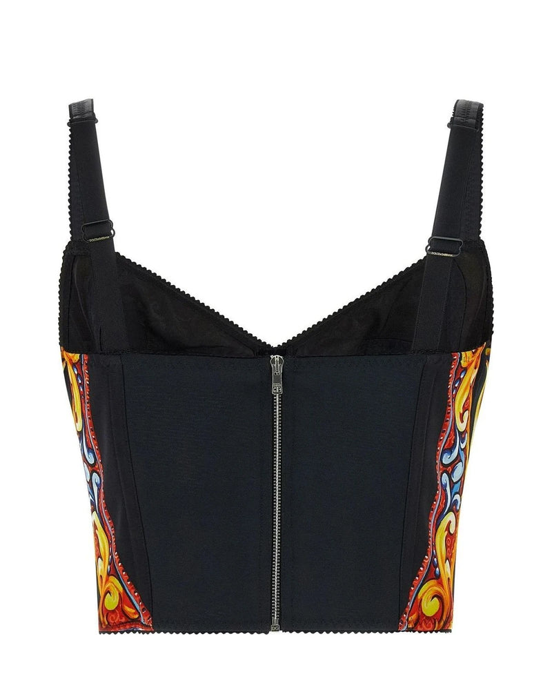 Dolce & Gabbana Corset Top in multicolor, Silk — view 2
