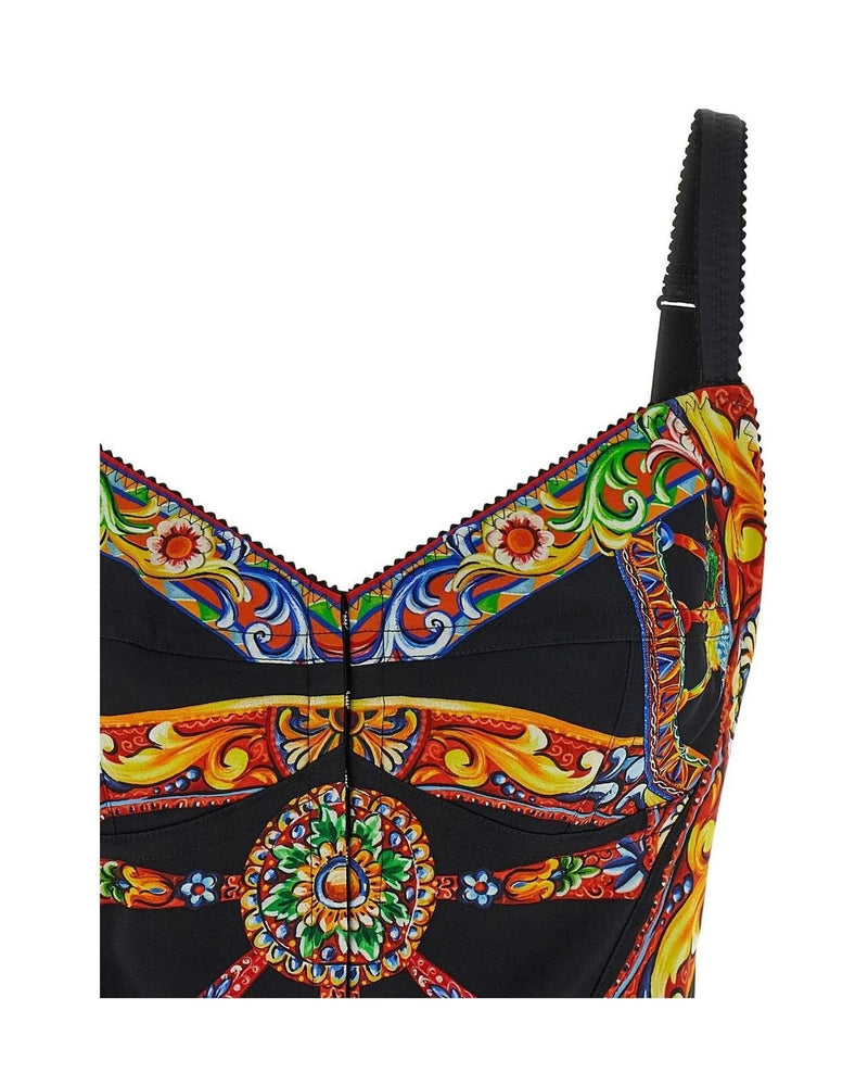 Dolce & Gabbana Corset Top in multicolor, Silk — view 3