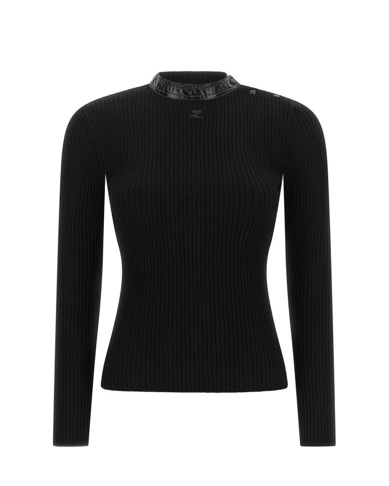 Courrèges Sweater in black, Viscose