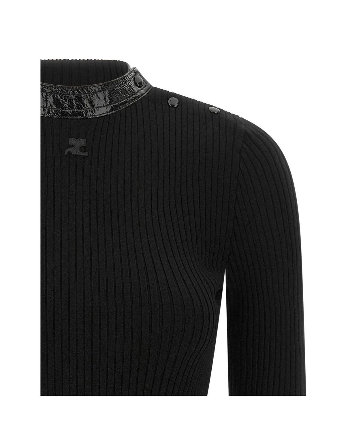 Courrèges Sweater in black, Viscose — view 3
