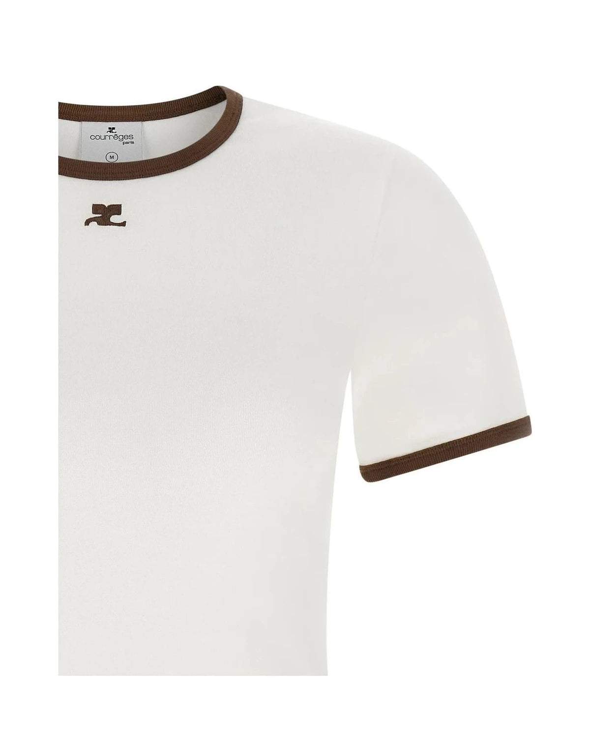 Courrèges T-Shirt in brown, Cotton — view 3