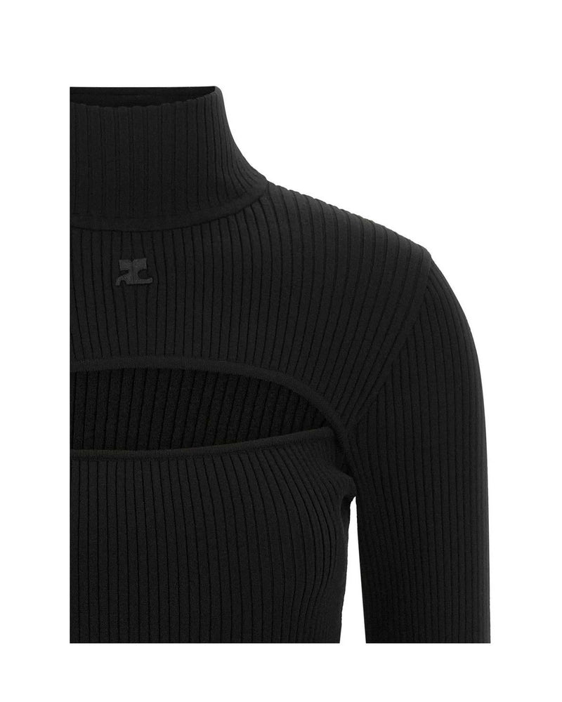 Courrèges Sweater in black, Viscose — view 3