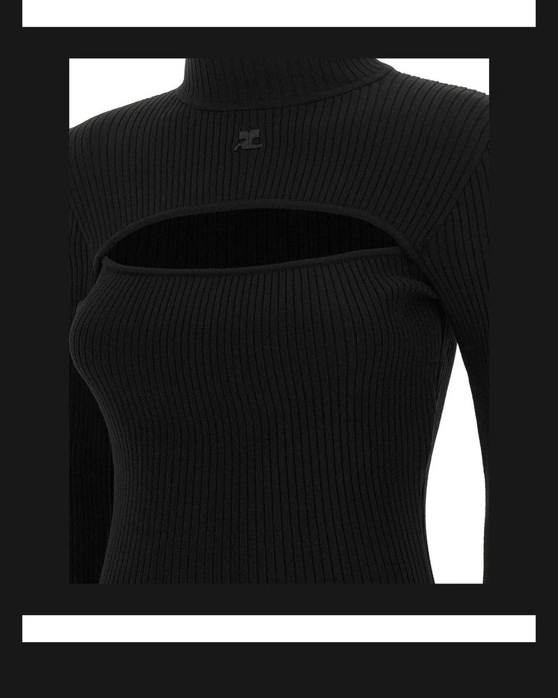 Courrèges Sweater in black, Viscose — view 4
