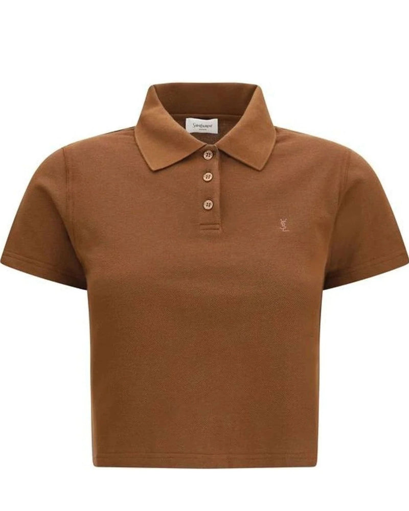 Saint Laurent Polo in brown, Cotton