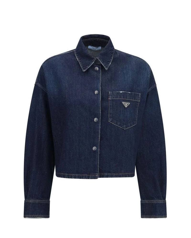 Prada Trucker Jacket in blue, Cotton