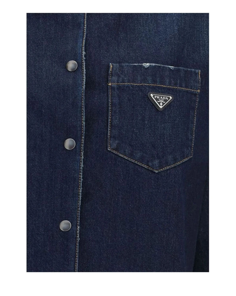 Prada Trucker Jacket in blue, Cotton — view 3