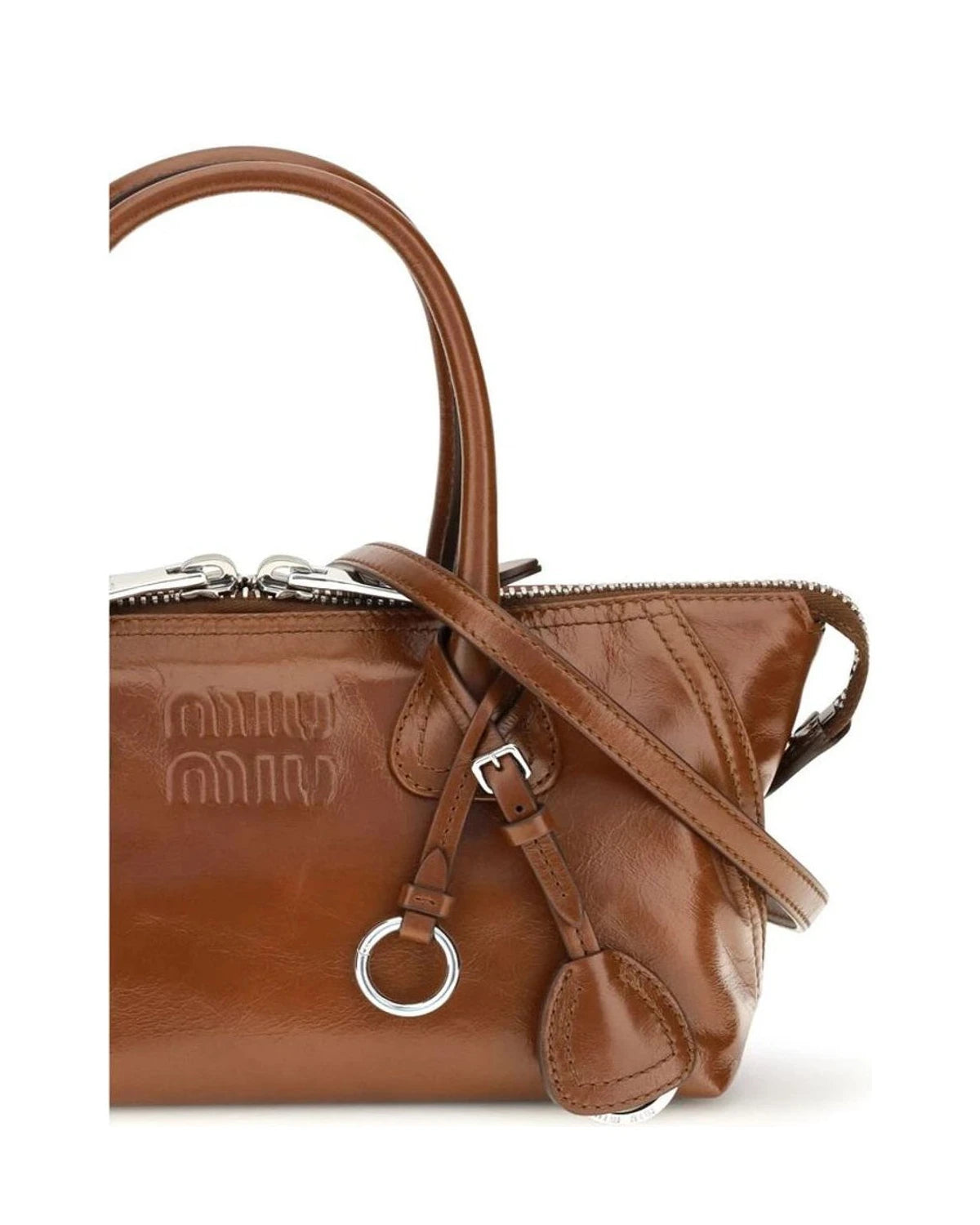 Miu Miu Baguette Handbag in brown, Calf Leather — view 4