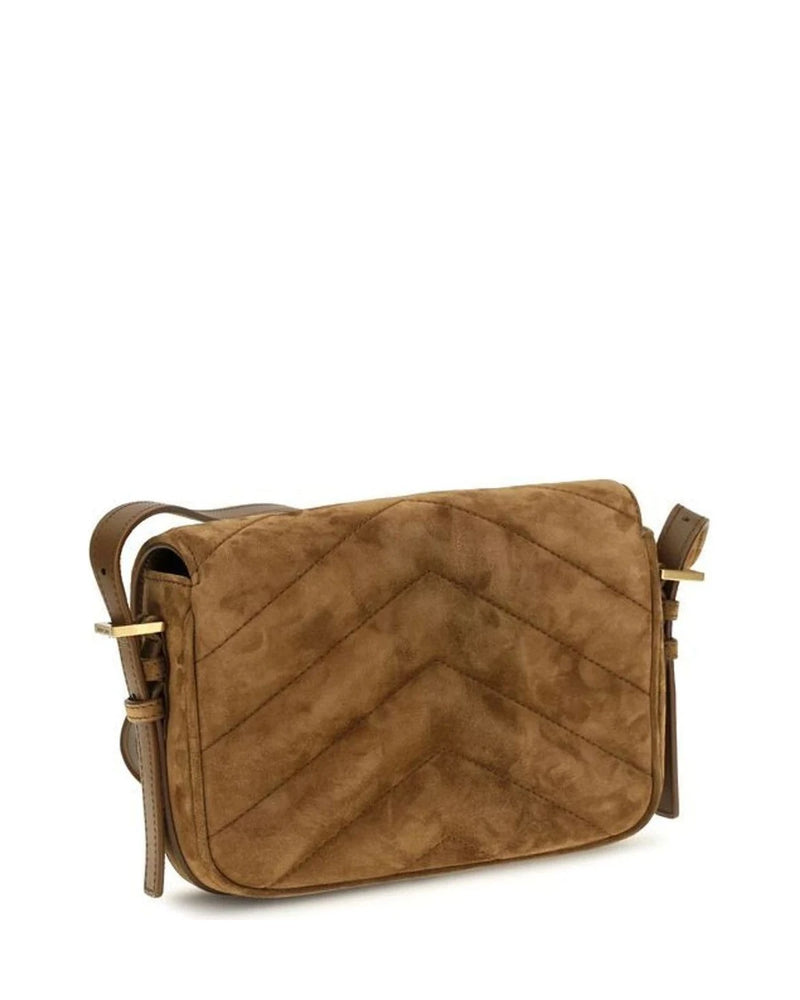 Saint Laurent Cross Body Bag in brown, Suede — view 3